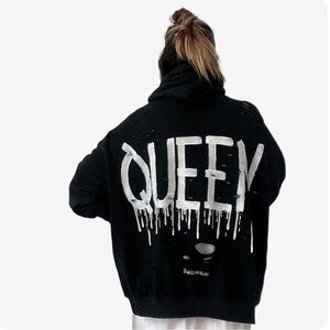 Wren + Glory Queen painted hoodie
